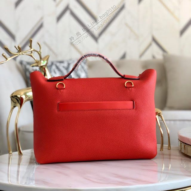 Hermes包包 愛馬仕Hermes Kelly2424 大紅 togo小牛皮 半手工制 Hermes休閒女款手提包  am1924